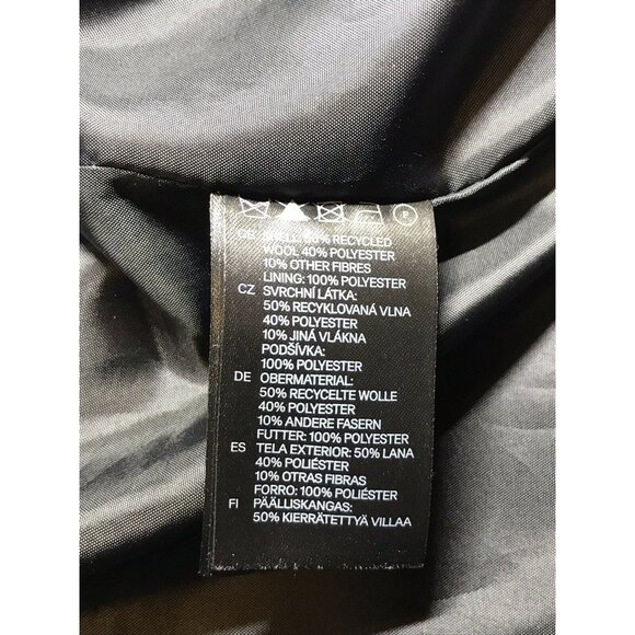 H&M Women's Size Medium Coat Toggle Closure Wool Blend Black Preowned - Picture 4 of 12